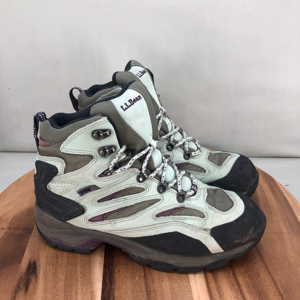 LL Bean Womens Size 9 Wide Hiking Boots Blue Grey Purple Tek 2.5 Trail Outdoor